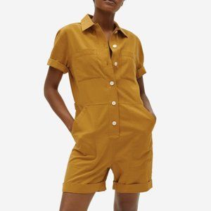 Everlane Cotton Weave Romper size 4 Golden Brown